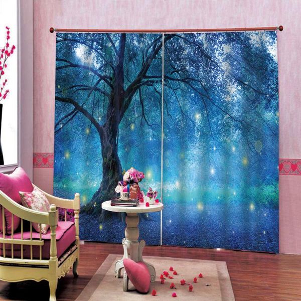 

curtain & drapes dream 3d curtains for girls room beautiful night view blackout cortinas big tree windows
