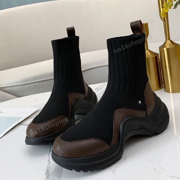 

2022 spring new ladies casual socks boots silhouette ankle boots women fashion designer luxury high heels a variety of color options size 35, Black