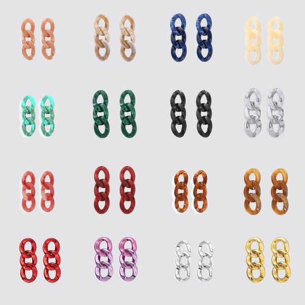 

dangle & chandelier miwens geometric resin contect circle drop earrings for women long layers link pendant hanging bohemia jewelry, Silver