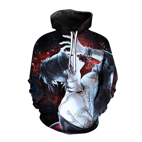 

men's hoodies & sweatshirts 2021 tokyo ghoul 3d print anime harajuku cosplay sweatshirt men women fashion streetwear hoodie clothing, Black