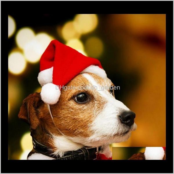 Bekleidungsbedarf Garten Drop Lieferung 2021 Haustiere Hüte Frohe Weihnachten Dekorationen Home Cap Weihnachten Kleiner Plüsch Weihnachtsmann für Haustier Hund Katze Hut Glücklich