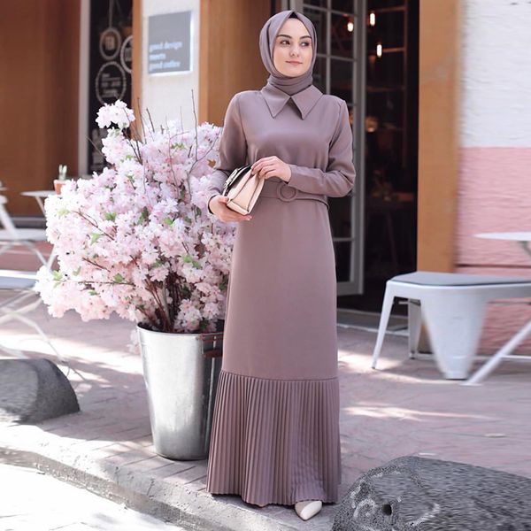 

pleated abaya dubai turkish muslim dress abayas for women evening hijab dresses kaftan turkey islamic clothing caftan kleding, Red