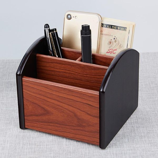 

office wooden pen holder 360Â° rotating pencil school table storage organizer bags