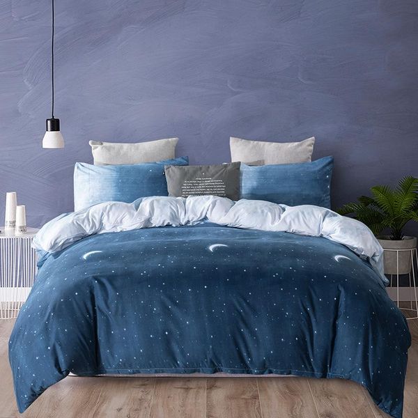 

bedding sets 3d star plaids bed cover cartoon duvet kids and pillowcases comforter set king starry sky home textile