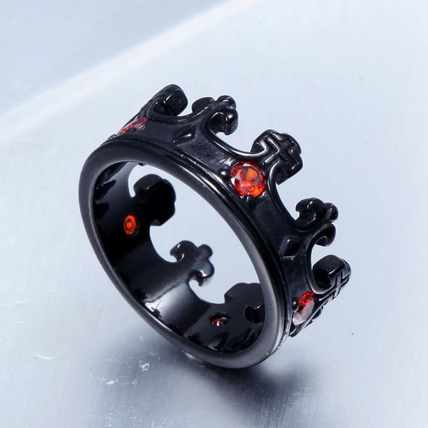 

delicate ring crown gothic men's titanium steel accessories, Silver