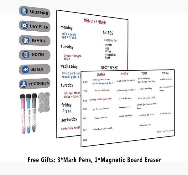 

whiteboards a3 magnetic calendar for fridge - dry erase whiteboard refrigerator monthly white board- perfect planner kitchen office