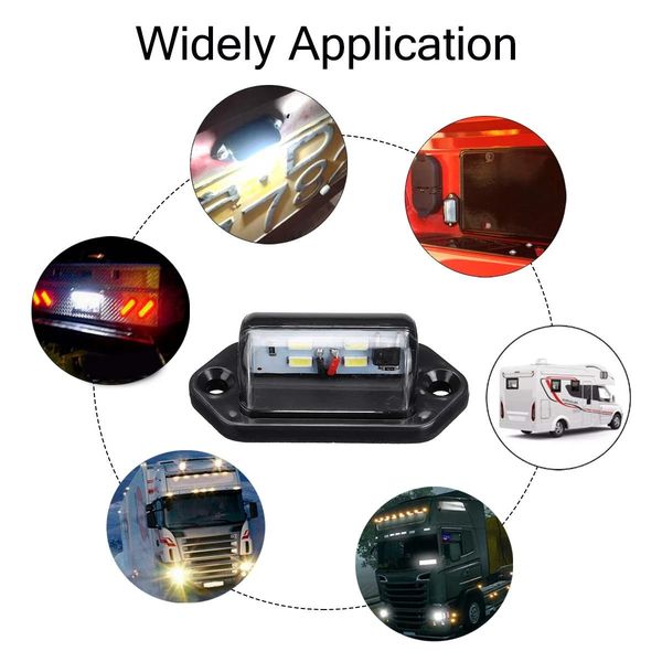 

2pcs 12v 24v 4 led car bulbs truck number license plate lighting rear lamp tail light for trailer boat rv