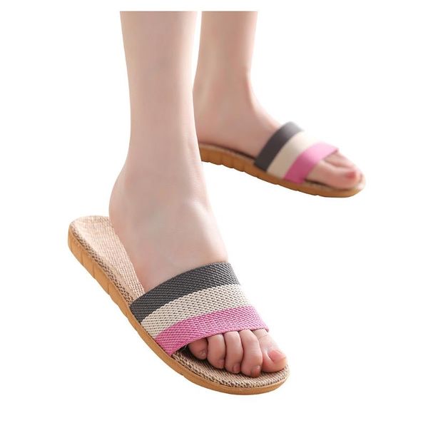 

slippers 2021 summer couple women's fashion casual slip on slides indoor home beach shoes l*5, Black