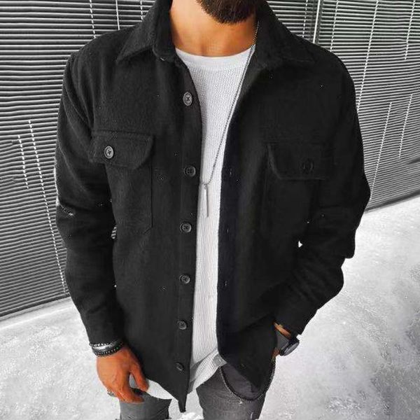 

men's jackets 2021 jacket men spring autumn solid casual single breasted coat bomber cargo streewear male, Black;brown