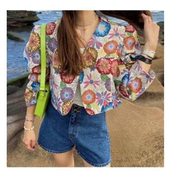 

womens short coats arrivals casual cropped all-match jacquard embroidered puff sleeve blazer female jackets women's suits & blazers, White;black