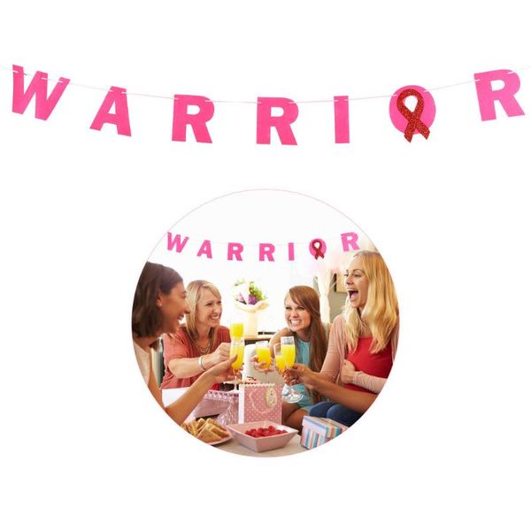 

party decoration amosfun breast cancer banner fashion speech protection theme