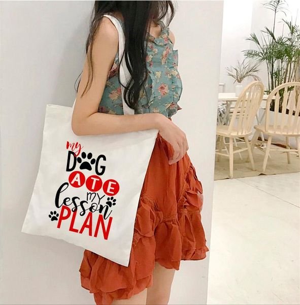 

evening bags women fun teacher gift cotton canvas shopper bag girl harajuku 90s y2k classic vintage shoulder handbag female bolsa compra