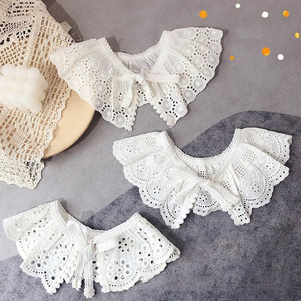 

bibs & burp cloths embroidery floral baby kids lace fake collar shawl hollow ruffled bib children girls clothes accessories