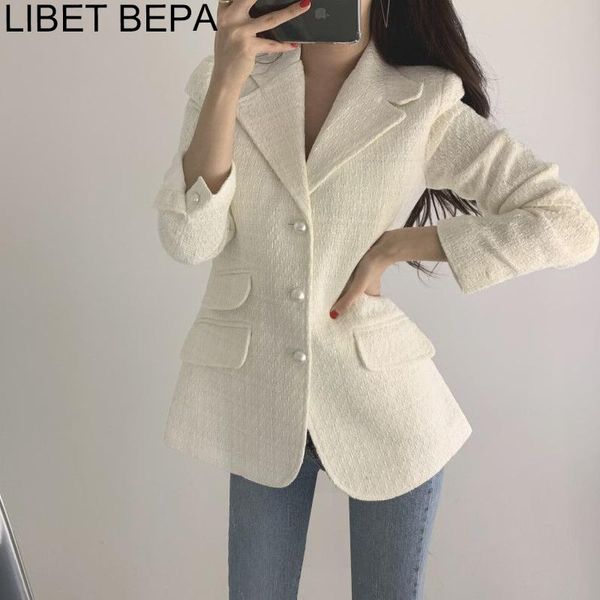 

women's suits & blazers 2021 autumn winter fashion jacket women suit long sleeve plaid elegant single-breasted outerwear female ladies, White;black