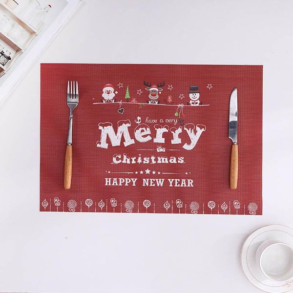 

mats & pads bowls christmas decoration waterproof kitchen accessories pvc western pad 45*30cm insulation placemat non-slip