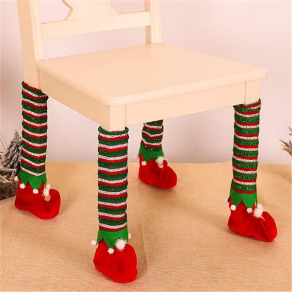 

chair covers 1pc christmas leg cute elf design socks floor protector for home party
