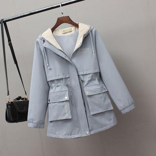 

women's trench coats 2021 spring and autumn long coat fashion casual clothing windbreaker plus size 4xl female, Tan;black