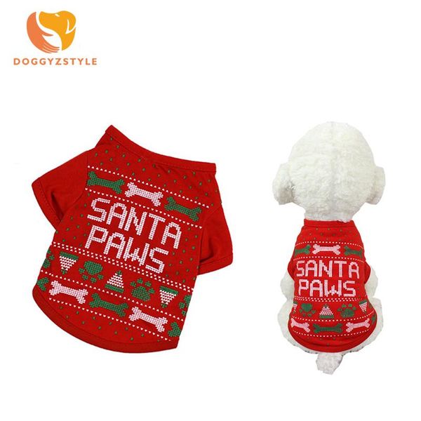 

dog apparel christmas reindeer sweater winter warm bell bones pattern pet shirts puppy cat clothes pets costumes teddy chihuahua