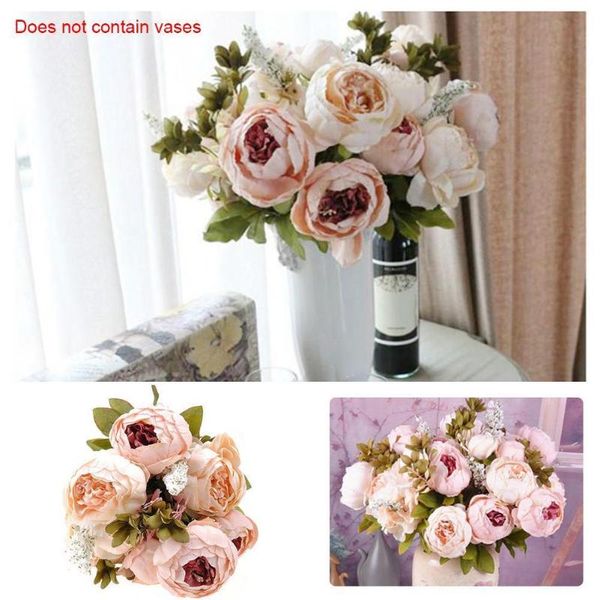 

decorative flowers & wreaths 1 bunch 13 flower heads artificial peony decoration diy party decor for home fake wreath silk wedding ho v8i6