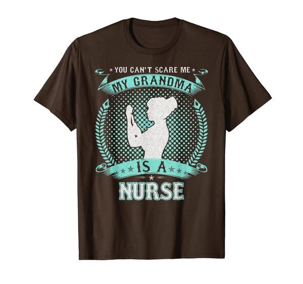 

vintage you can't scare me my grandma is nurse funny gift t-shirt, White;black