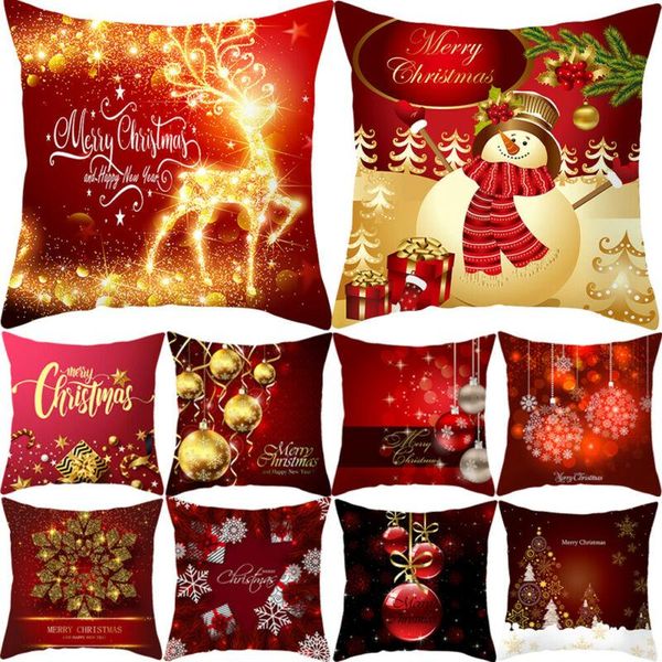 

pillow case christmas xmas linen cushion cover throw home decor festive gift