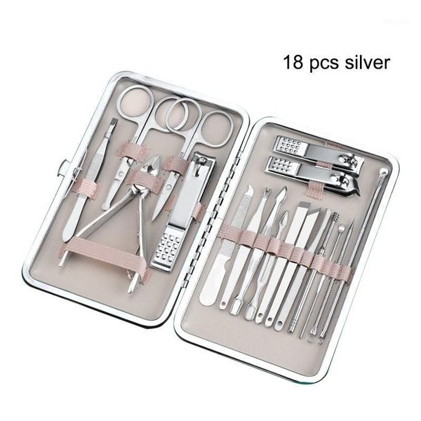 

7-18pcs/set manicure nail clipper set household stainless steel ear spoon clippers tool pedicure scissor1