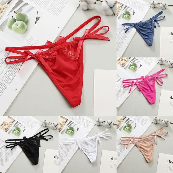 

women's panties 2021 lace low-waist women g string femal underwear t-back thong style transparent knickers lady, Black;pink