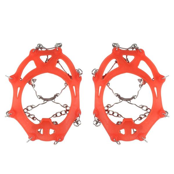 

cords, slings and webbing 8-teeth sports anti-slip ice gripper cleats shoe boot grips crampon chain spike snow for hiking climbing camping e