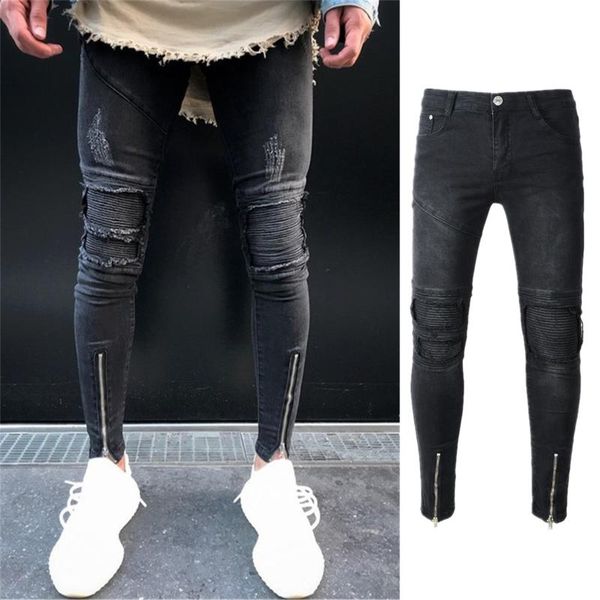 

men's jeans men clothing 2021 skinny denim for designer ripped kpop clothes, Blue