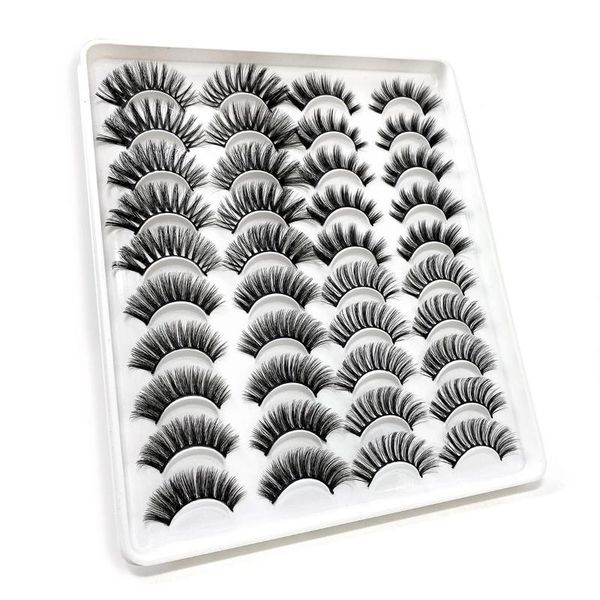 

false eyelashes flash girl 204-4 mix 4 models 20 pairs per set soft eyelashe 3d faux mink with gift box