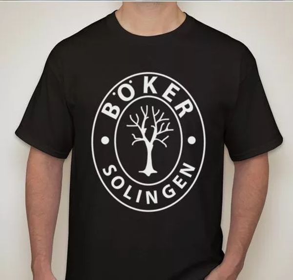 

boker solingen german dagger tee knife sword maker mark t-shirt, White;black