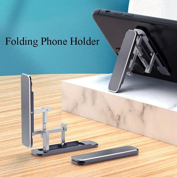 

cell phone mounts & holders universal mini metal folding holder aluminum alloy invisible foldable mobile stand mount for smartphone