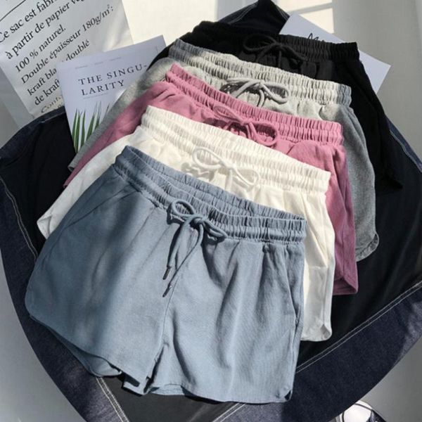 

women's shorts women breeches summer sports for lace up loose soild color pockets daily breathable sweatshorts woman, White;black