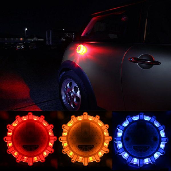 

emergency lights geoeon led car road flares warning night roadside disc beacon red blue light