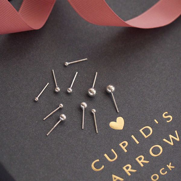 

sterling earrings mini ball stick simple earbone nourishing