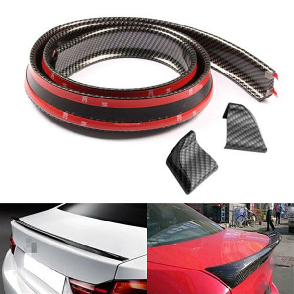 

4.9ft car spoiler universal carbon fiber car-styling 5d carbon rubber tail spoiler rear roof lip sport wing trunk molding