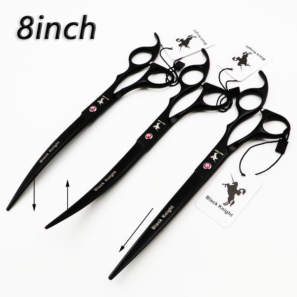 

8 inch cutting professional shears hair hairdressing barber pet scissors human dogs & cats black matte