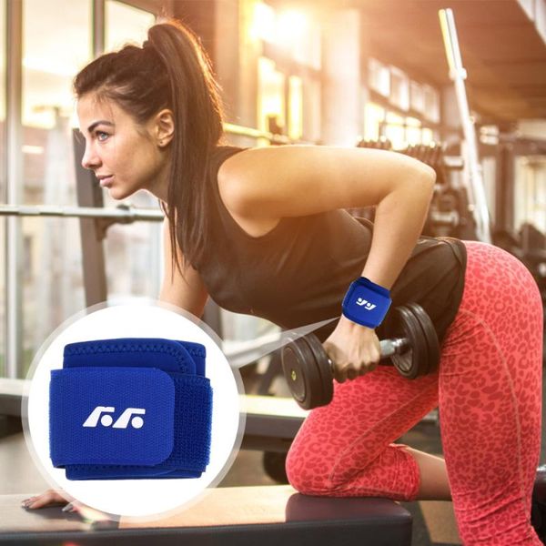 

pair sports wristband adjustable fitness wrist support hand protector, Black;red