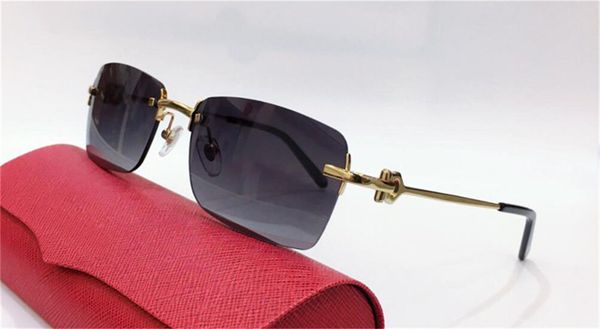 

fashion design sunglasses 280088s square frameless simple and versatile style outdoor uv 400 protective glasses, White;black