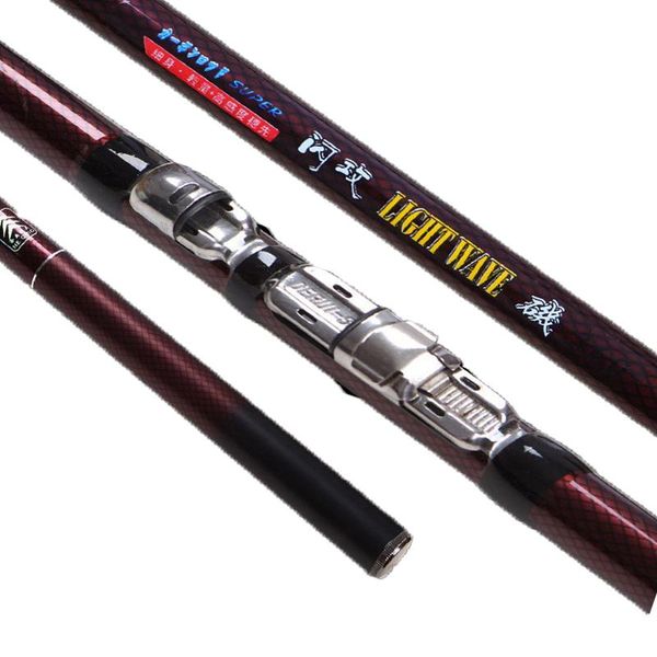 

fishing rod rock pole carbon 3.6m/4.5m/5.4m/6.3m red super hard rods hand long throw cast gear 40 boat