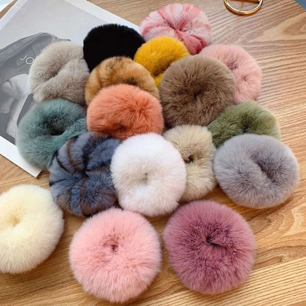 

autumn winter fashion color fur pattern hoop fur braided, Black;brown
