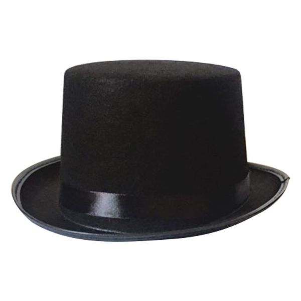 

party hats men women solid dress up punk black hat accessory felt halloween props jazz fancy style magician costume supplies