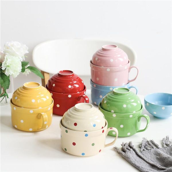 

with lid couple bowl noodle high-grade ceramics suitable for family bowls