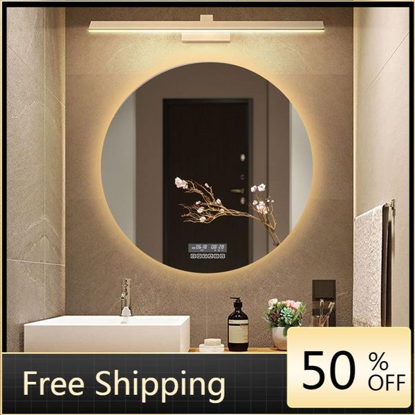 

mirrors wall mounted bathroom mirror with led light touch decoration vanity lights espelho grande bath