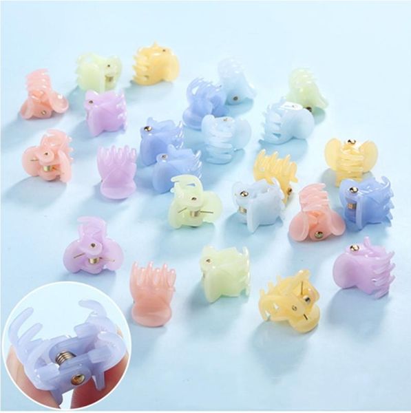 

hair accessories 12pcs/set plastic clips mini clamps fashion girls crab claw gifts, Slivery;white