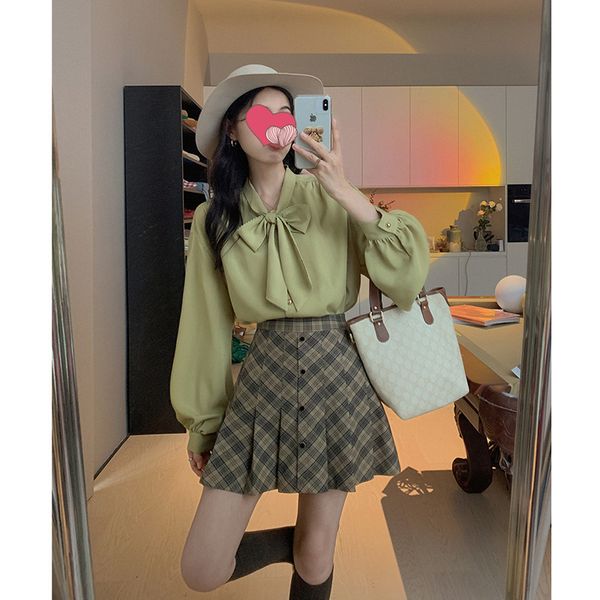 

skirts miss chipmunk berlin plaid college style a-line half high waist plaid covering crotch thin pleated skirt, Black