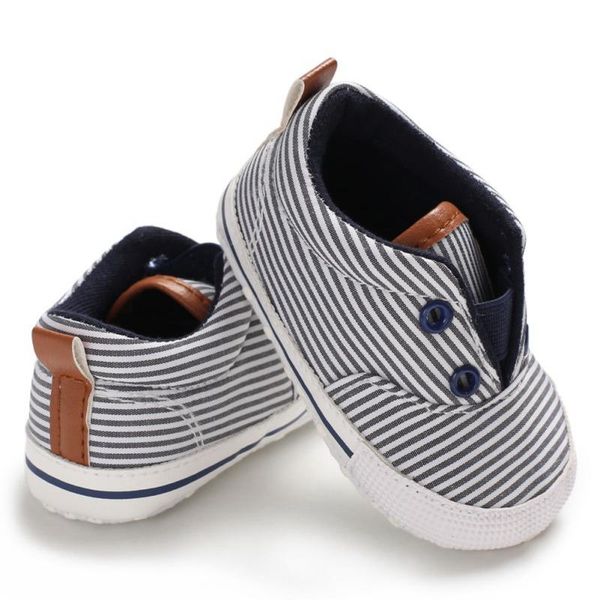 

first walkers baby boy striped anti-slip shoes casual walking soft soled
