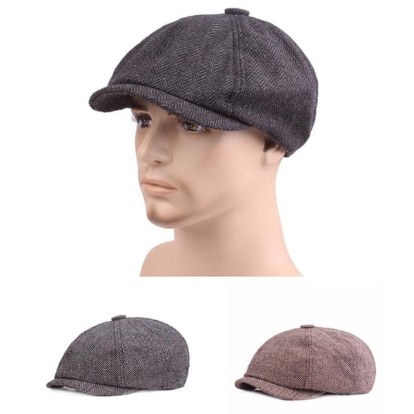 

visors flat cap black grey herringbone sboy baker boy tweed mens gatsby hat, Blue;gray