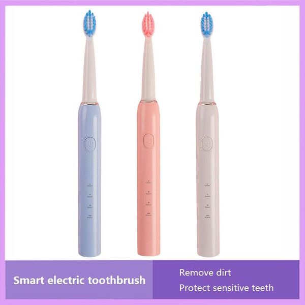 

smart electric toothbrush ultrasonic soft hair 3h fast charger automatic ipx7 waterproof 4 brush head