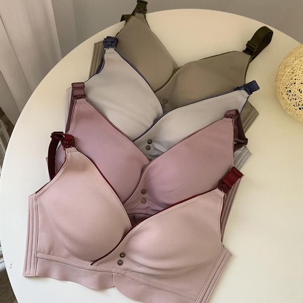 

bras maternity nursing bra pregnant women mother mama open breast cotton wire sleep underwear lactating bralette, Red;black